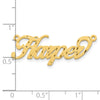 14k Yellow Gold Satin Diamond-cut Name Plate