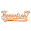 14k Rose Gold Satin Diamond-cut Underlined Name Plate