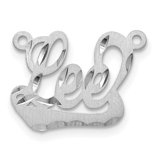 10k White Gold Satin Diamond-cut Underlined Name Plate