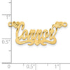14k Yellow Gold Satin Diamond-cut Hearts Name Plate