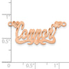 14k Rose Gold Satin Diamond-cut Hearts Name Plate