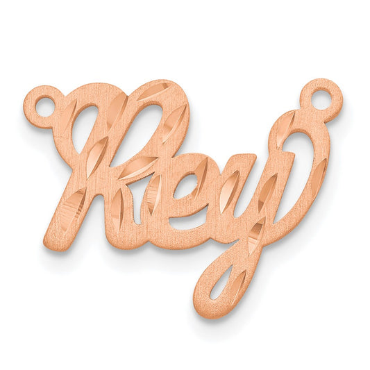 14k Rose Gold Satin Diamond-cut Name Plate
