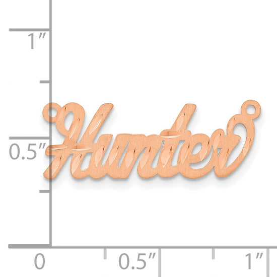 14k Rose Gold Satin Diamond-cut Name Plate