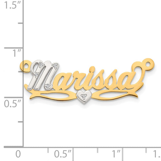 Diamond Name Plate with one Heart