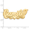 14k Yellow Gold 3D Polished Heart Name Plate