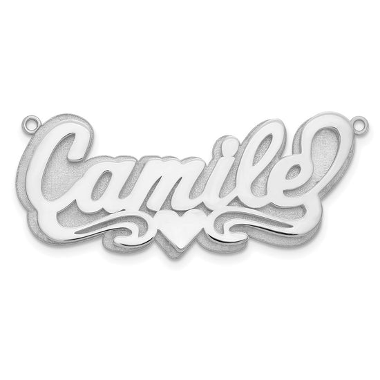 3D Name Plate Pendant with 1 heart