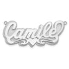 3D Name Plate Pendant with 1 heart