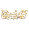 14k 3D Two-tone Diamond-cut Name Plate