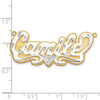 14k 3D Two-tone Diamond-cut Name Plate
