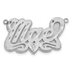 10k White Gold 3D Satin Diamond-cut Heart Name Plate