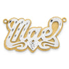 14k 3D Two-tone Satin Diamond-cut Name Plate
