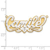 14k 3D Two-tone Satin Diamond-cut Name Plate