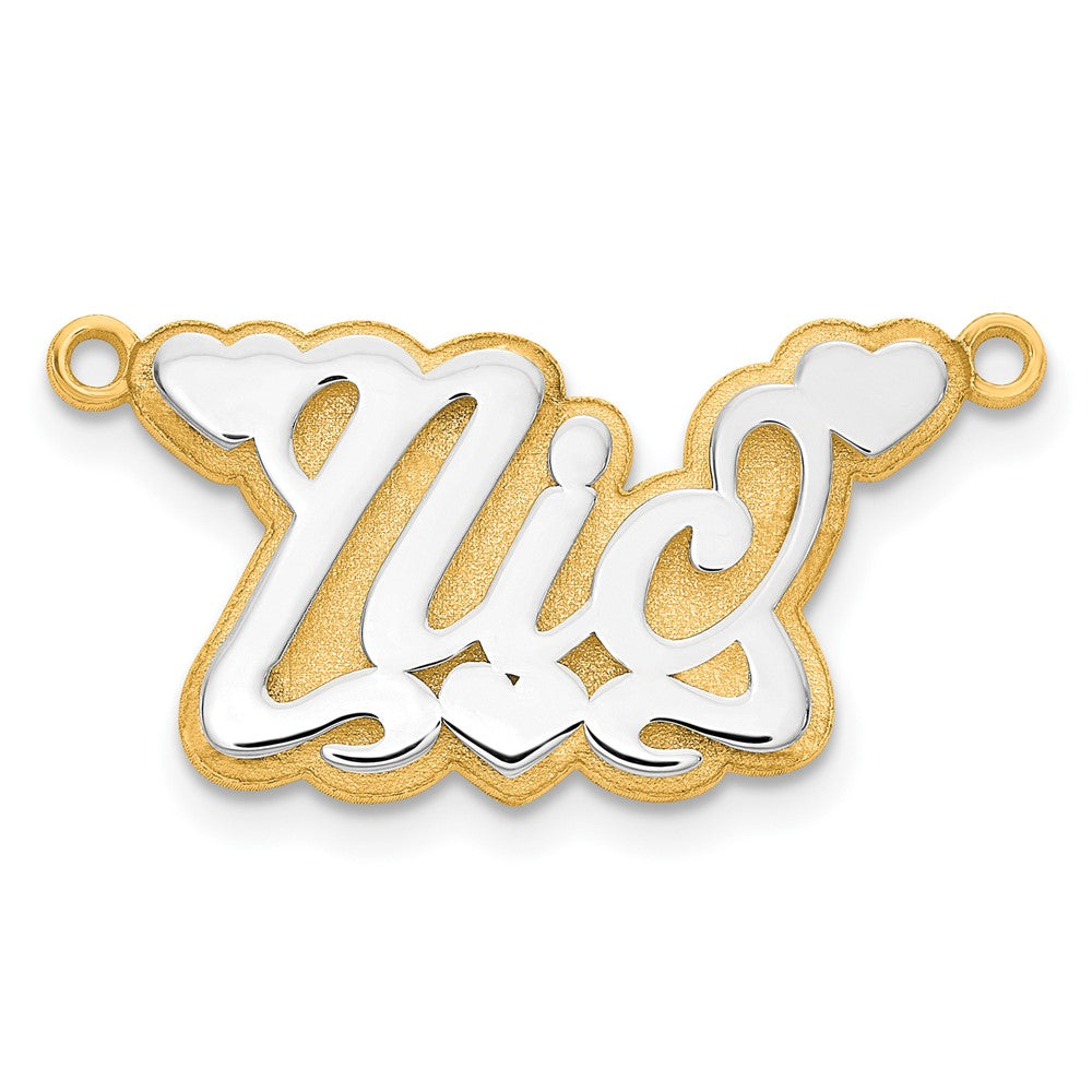 14k 3D Two-tone Polished Name Plate