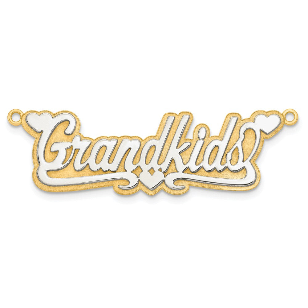 14k 3D Two-tone Polished Name Plate