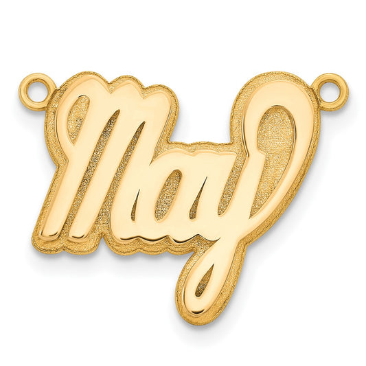 14k Yellow Gold 3D Polished Name Plate
