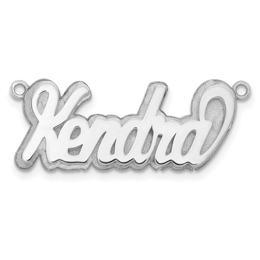 10k White Gold 3D Polished Name Plate
