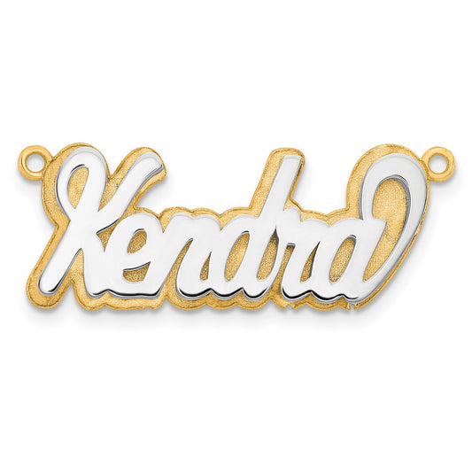 14k 3D Two-tone Polished Name Plate
