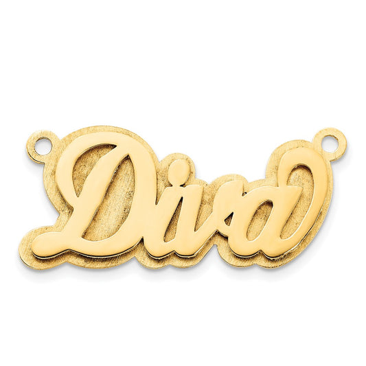 14k Yellow Gold Polished 3D Name Plate