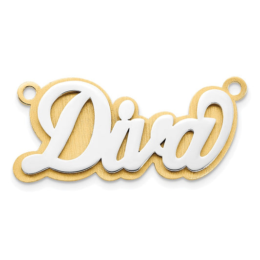 14k 3D Two-tone Polished Name Plate