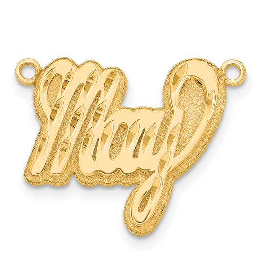 14k Yellow Gold 3D Diamond-cut Name Plate
