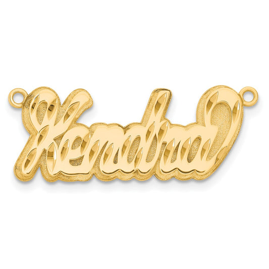 14k Yellow Gold 3D Diamond-cut Name Plate