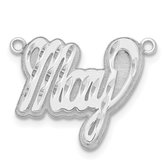 14k White Gold 3D Diamond-cut Name Plate