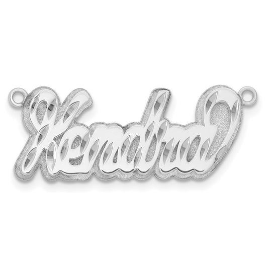 10k White Gold 3D Diamond-cut Name Plate
