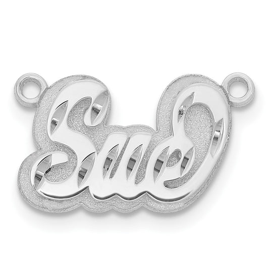 10k White Gold 3D Diamond-cut Name Plate