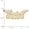14k 3D Two-tone Satin Diamond-cut Name Plate