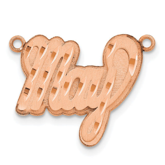 14k Rose Gold 3D Satin Diamond-cut Name Plate