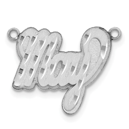 10k White Gold 3D Satin Diamond-cut Name Plate