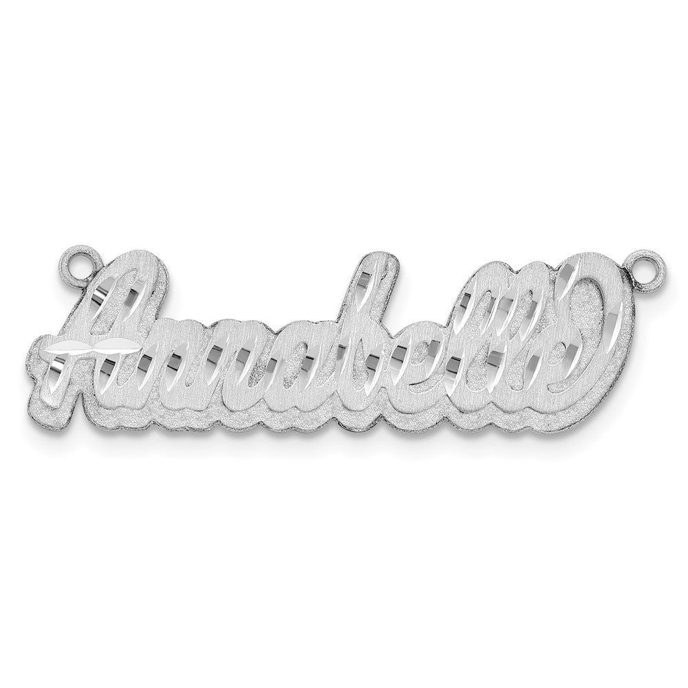 14k White Gold 3D Satin Diamond-cut Name Plate