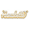 14k 3D Two-tone Satin Diamond-cut Name Plate