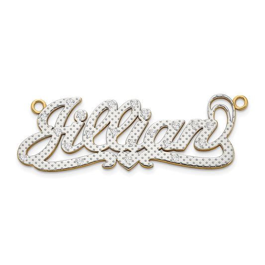3D Diamond Name Plate Pendant