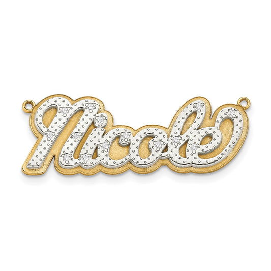 3D Diamond Name Plate Pendant