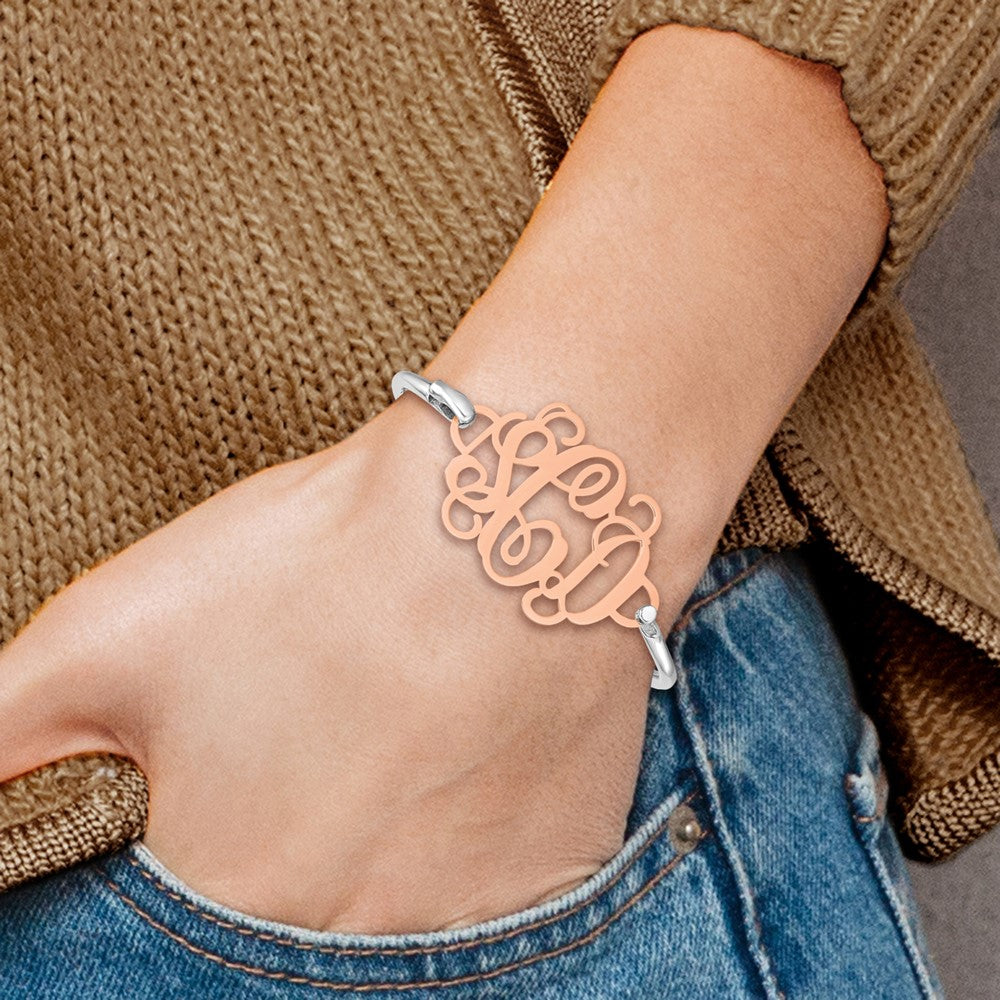 Monogram Plate with Sterling Silver Bangle