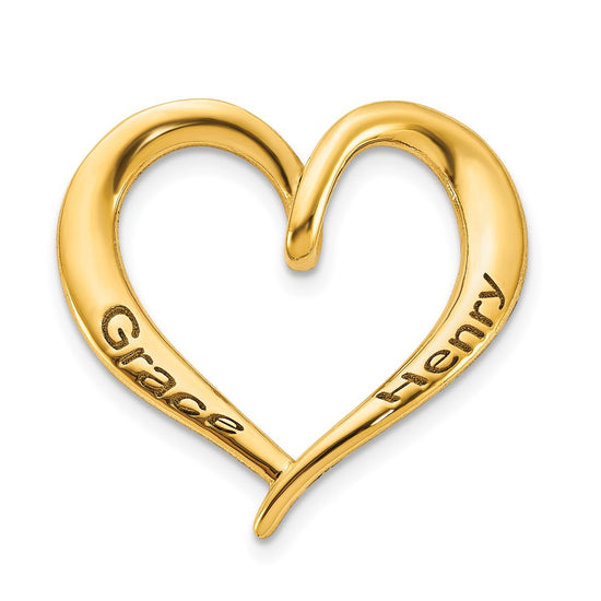 Polished & Antiqued Heart Slide