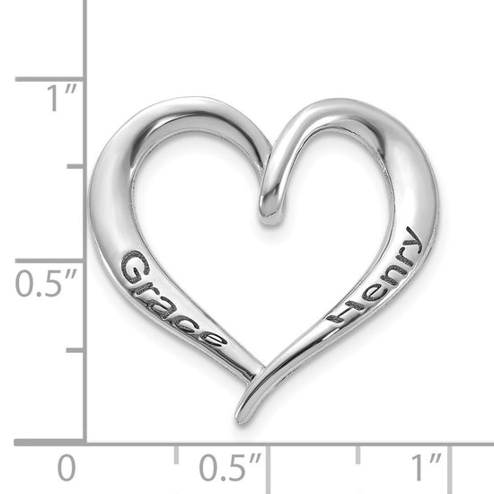Polished & Antiqued Heart Slide