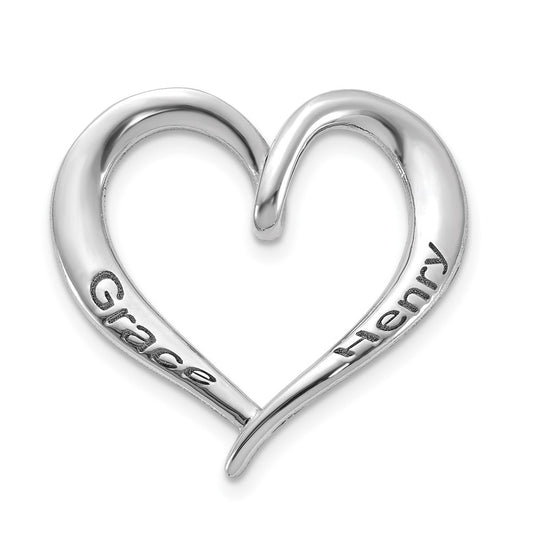Polished & Antiqued Heart Slide
