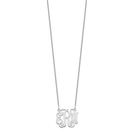 14k White Gold Small Monogram Necklace