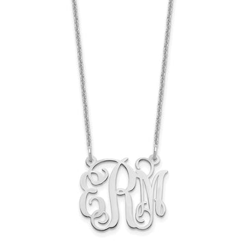 10k White Gold Small Monogram Necklace