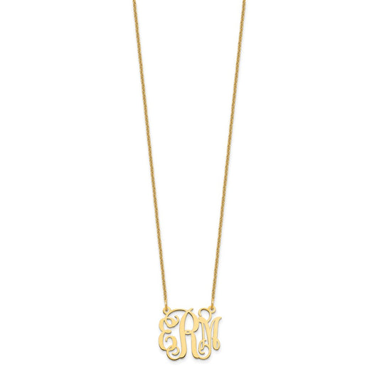 14k Yellow Gold Small Monogram Necklace