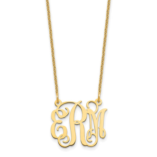 14k Yellow Gold Small Monogram Necklace