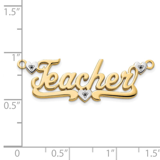 3-Dimensional Diamond Name Plate Pendant