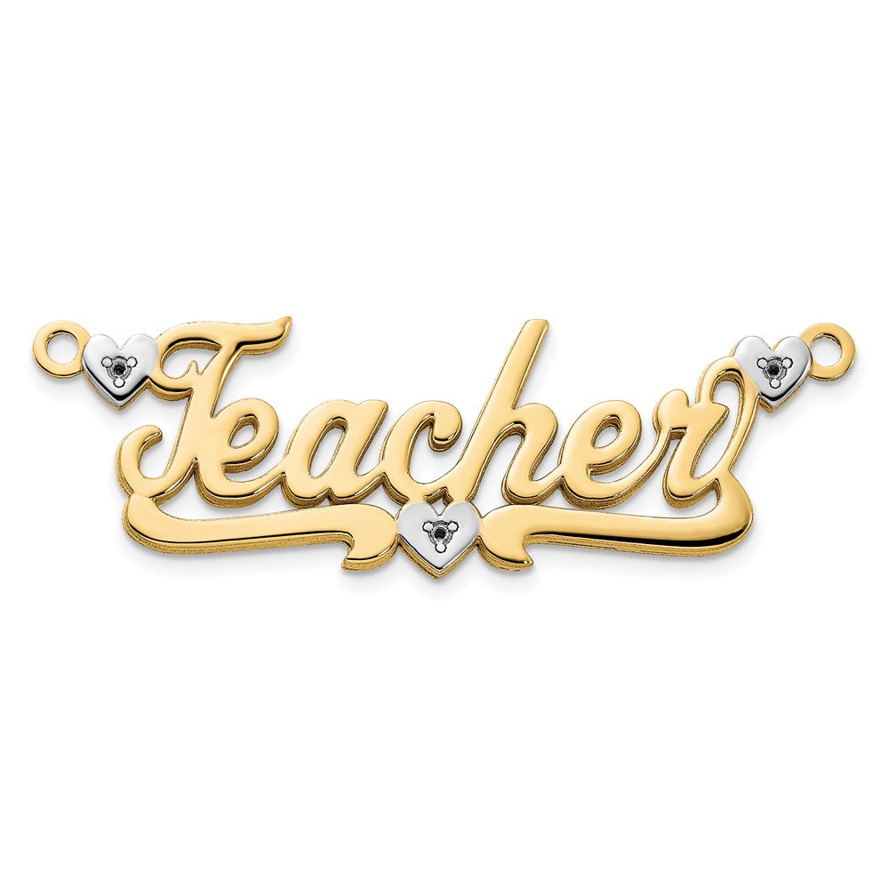 3-Dimensional Diamond Name Plate Pendant