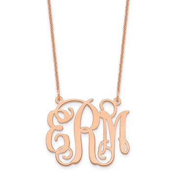 14k Rose Gold Medium Monogram Necklace