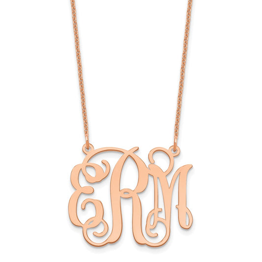 14k Rose Gold Medium Monogram Necklace
