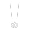 14k White Gold Large Monogram Necklace