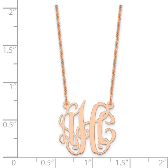 14k Rose Gold Small Monogram Necklace