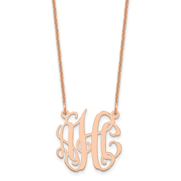 14k Rose Gold Small Monogram Necklace
